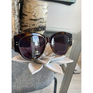 NEW Christian Dior Lady Dior Studs 2 Brown Tortoise Havana Round Sunglasses
